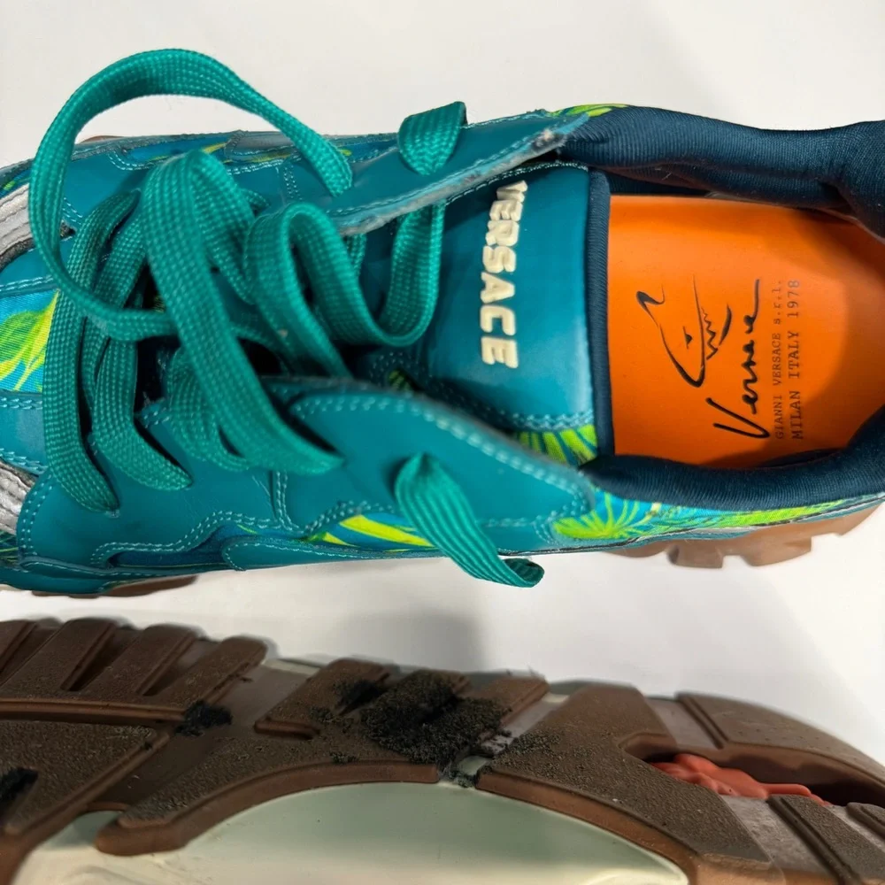 Versace Teal and Green Sneakers - Picture 9 of 9